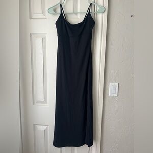 Aritza Wilfred strappy tie back midi jersey dress with from side slit